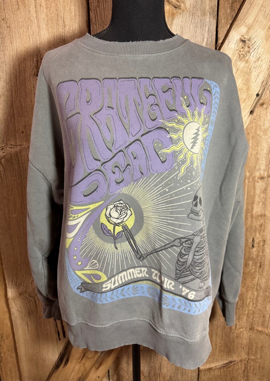 American Eagle Grateful Dead Summer Tour '76 Distressed Graphic Sweatshirt Sz S